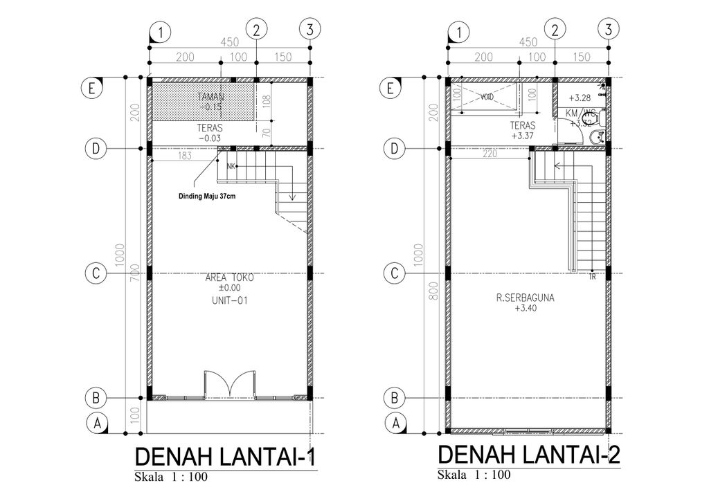 foto denah rumah tipe Ruko A 1 perumahan PUSPA GRIYA thp2