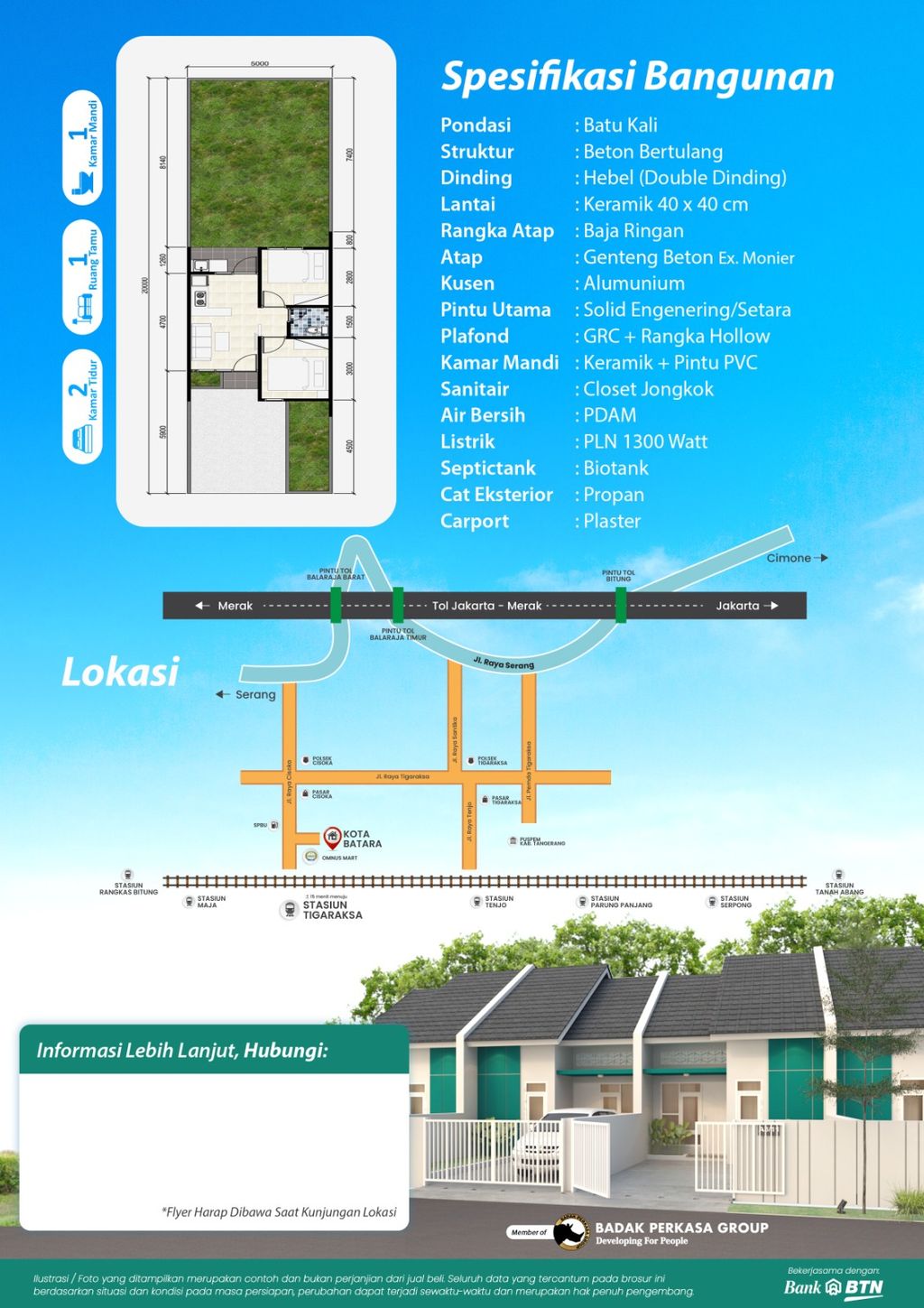 foto denah rumah tipe A03 perumahan KOTA BATARA 