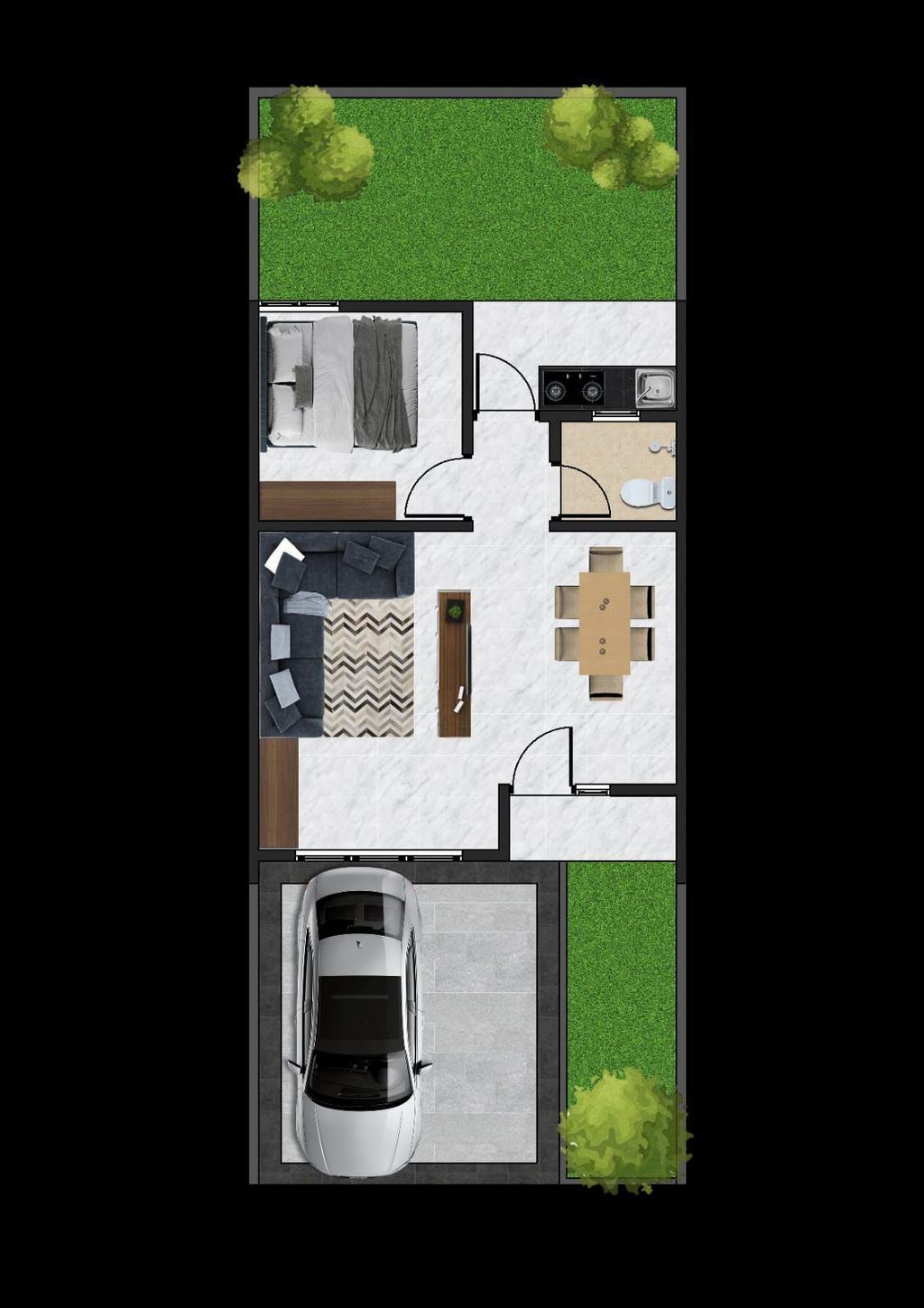 foto denah rumah tipe ALEXANDRITE K.09-24 HOOK perumahan GRAND PESONA