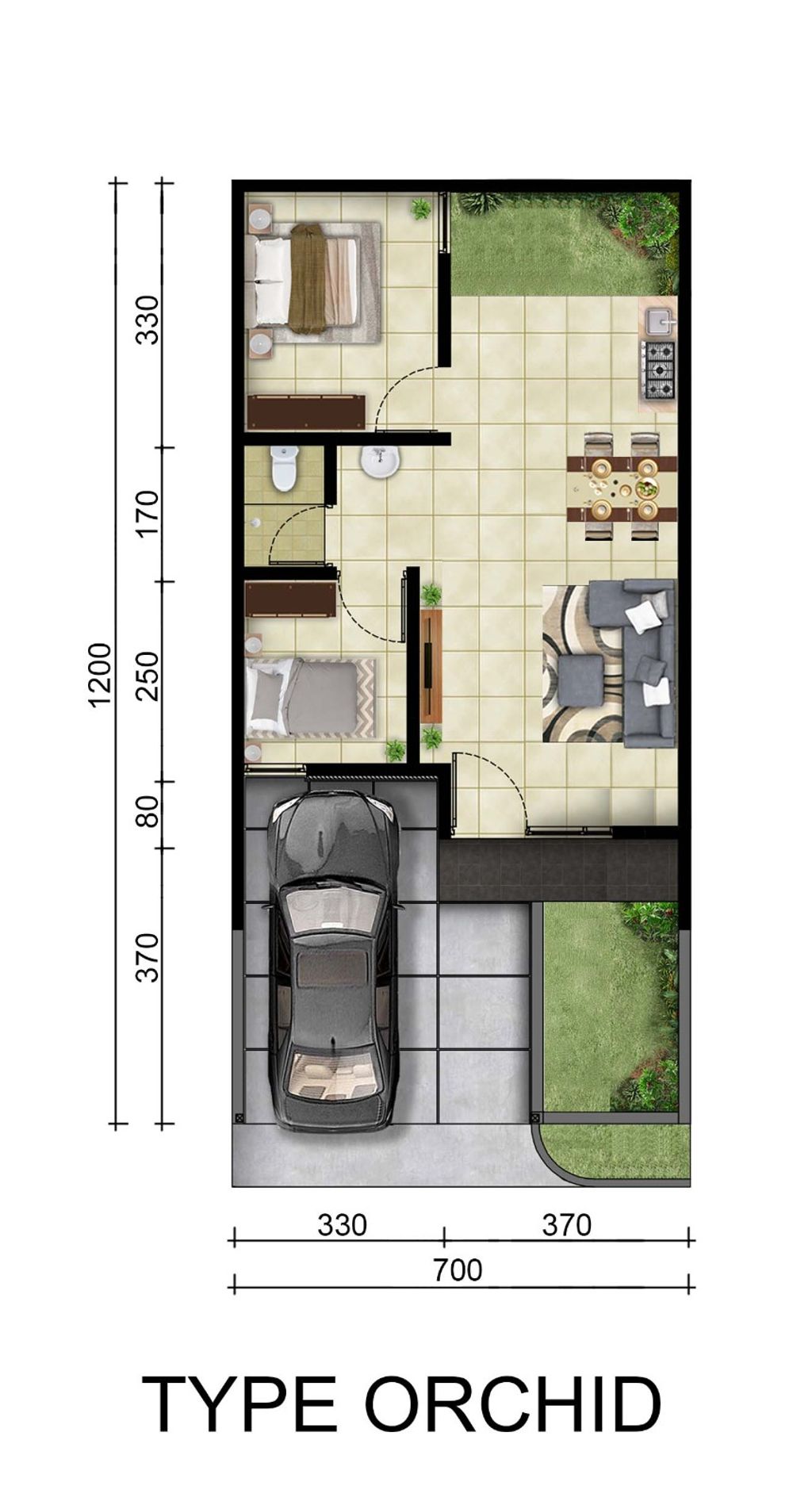 foto denah rumah tipe ORCHID 2 (blok A2) perumahan MAGNOLIA RESIDENCE 2