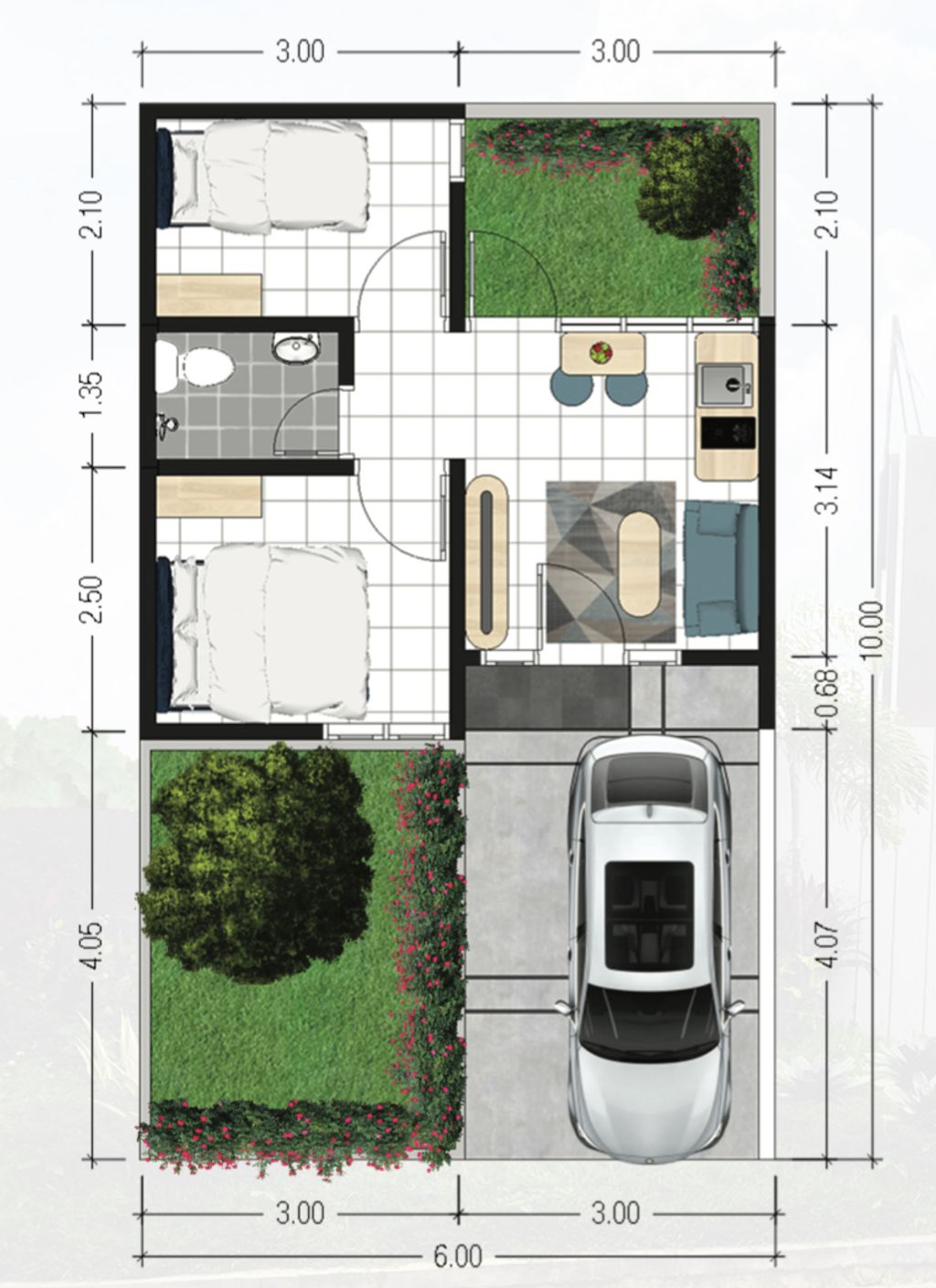 foto denah rumah tipe Cluster Symphony perumahan Primavera Residence
