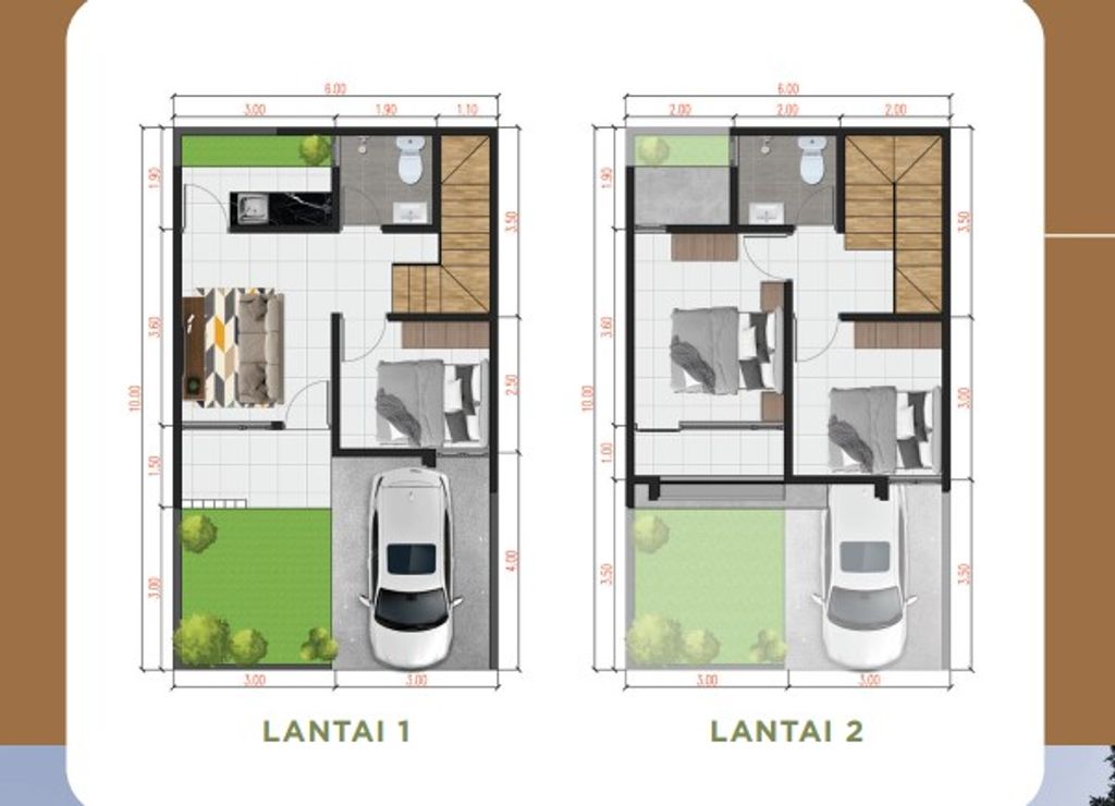 foto denah rumah tipe ARALIA T.65/63 perumahan RAHARDJA AT GRAND MALAKA TAHAP 2