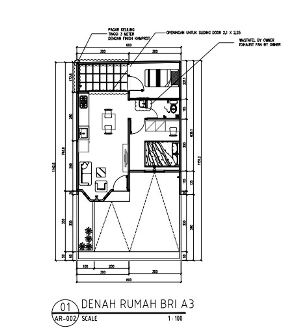 foto denah rumah tipe 22/68 perumahan BRITANIA GREEN RESORT