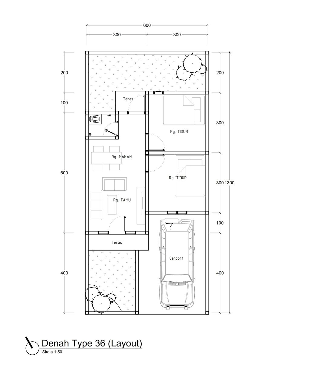 foto denah rumah tipe 36 perumahan FAMILY RESIDENCE