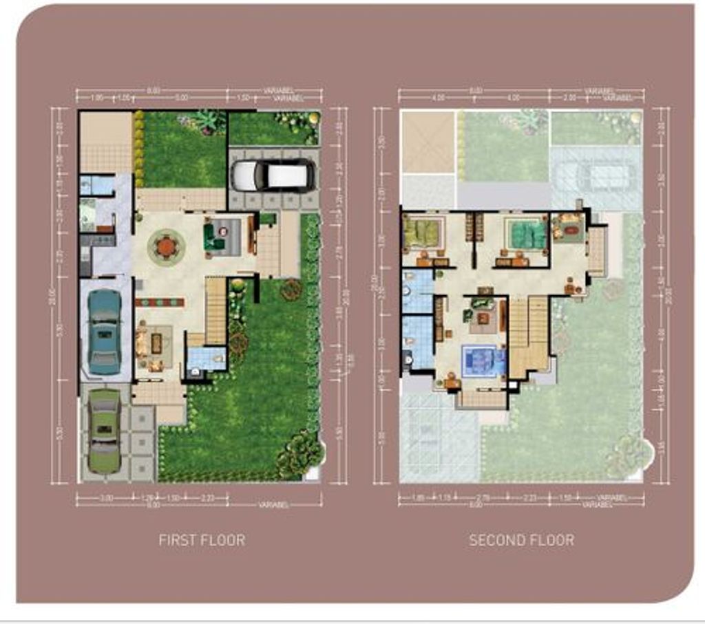 foto denah rumah tipe ABIZIA perumahan CLUSTER ASERA KHI