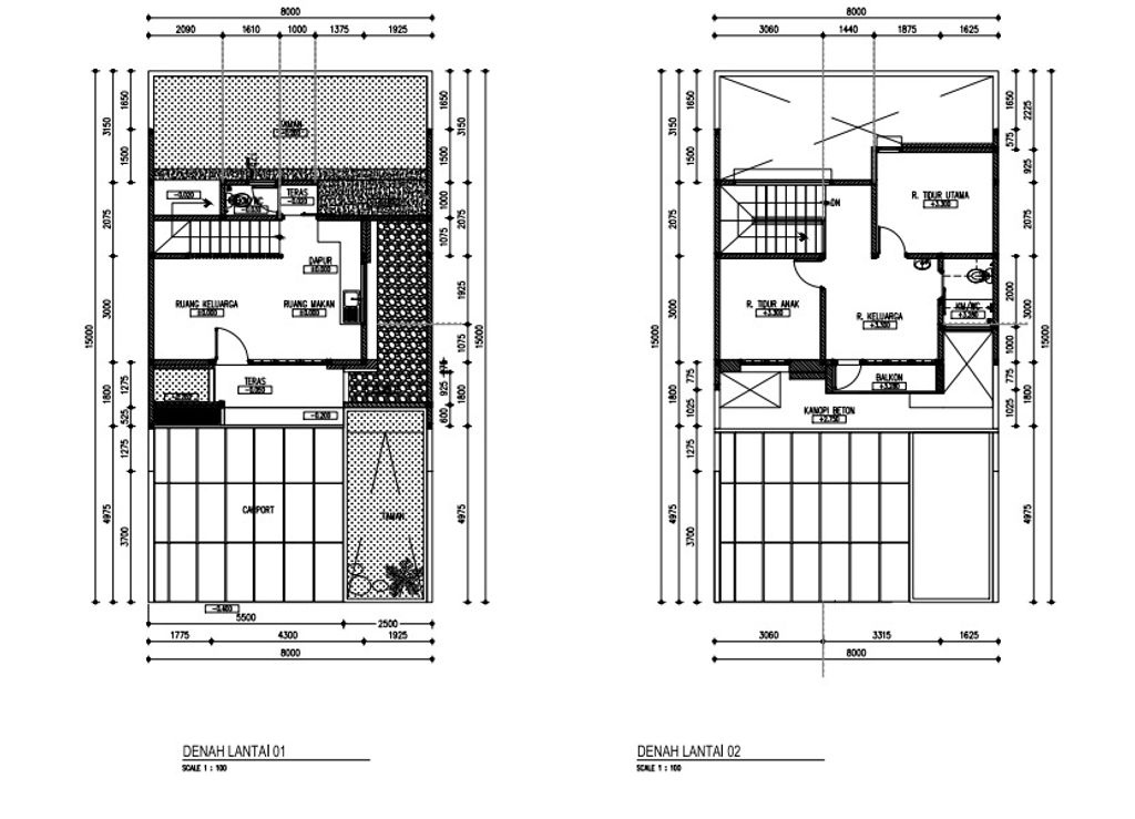 foto denah rumah tipe ALEXA - J perumahan THE MILES 2