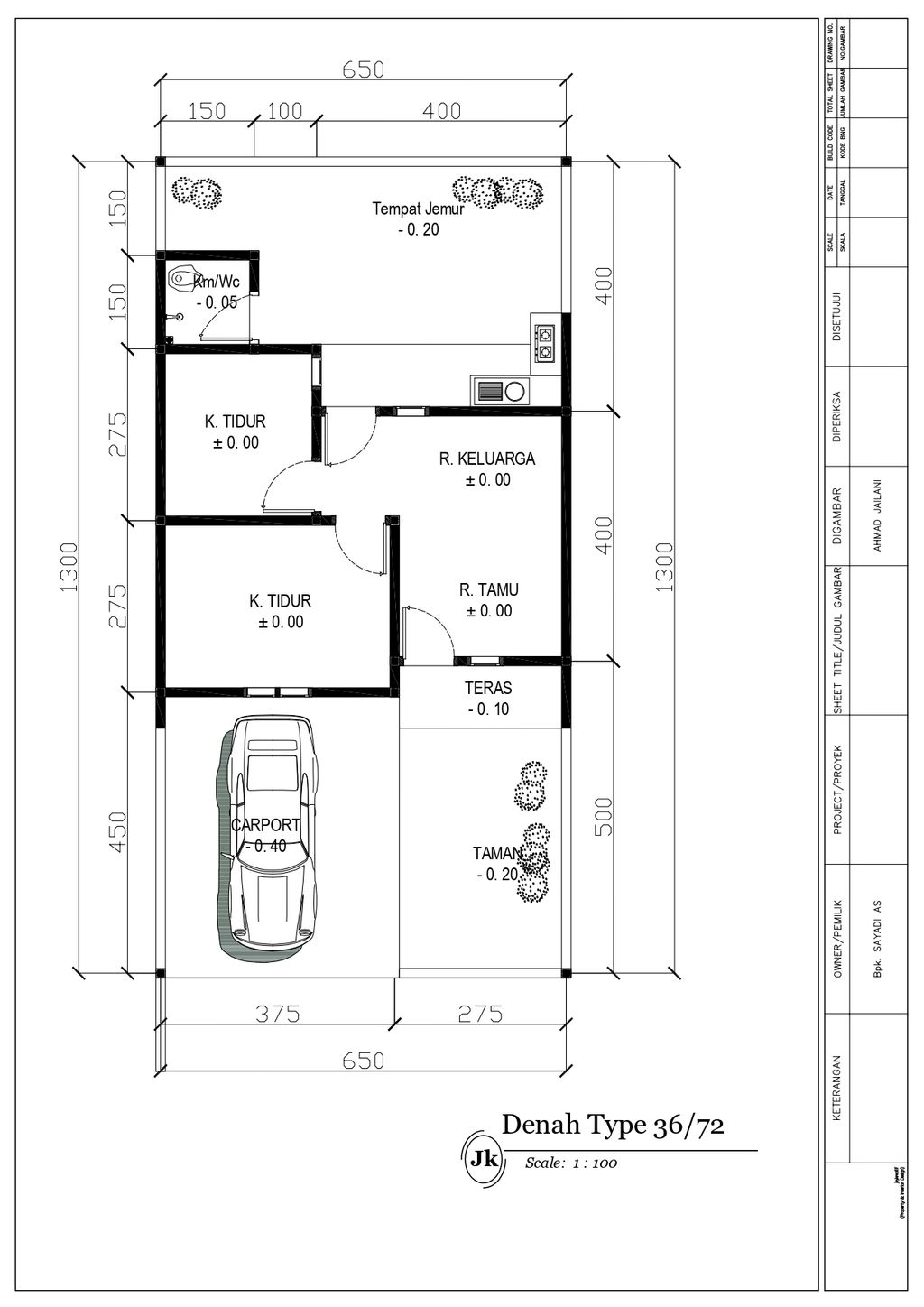 foto denah rumah tipe D perumahan La Bella Residence