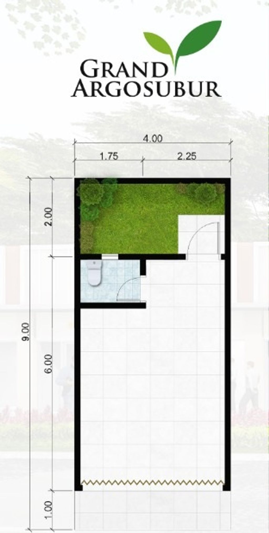 foto denah rumah tipe TOKO 26/36 perumahan PERUMAHAN GRAND ARGO SUBUR