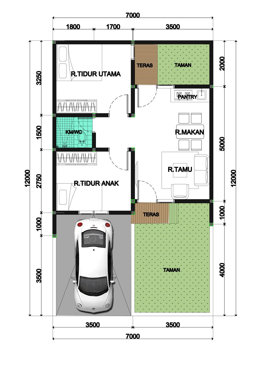 foto denah rumah tipe 84/45 B perumahan KSO PURI CEMPAKA