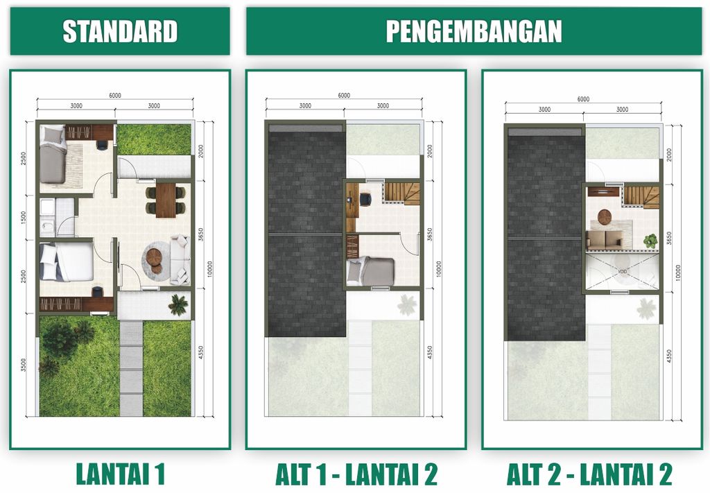 foto denah rumah tipe Ubud perumahan AZALEA GARDEN DARU TAHAP 5