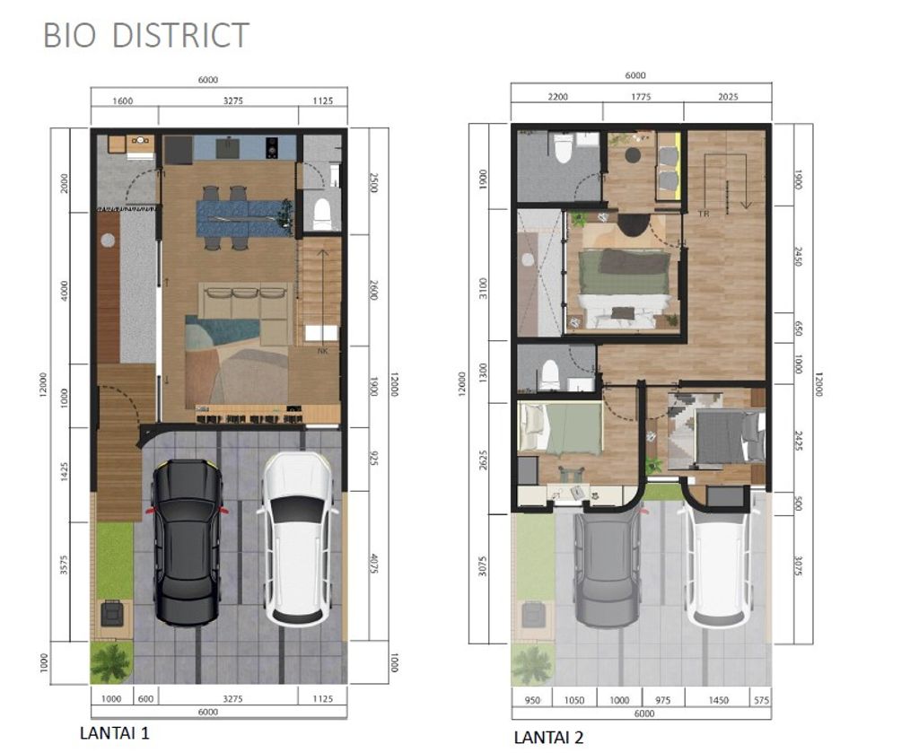 foto denah rumah tipe B (6X12) - Terrace perumahan BIO DISTRICT