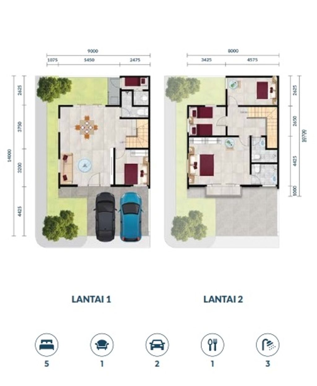 foto denah rumah tipe Agung - 126 perumahan Vida Bekasi - Cluster Kencana
