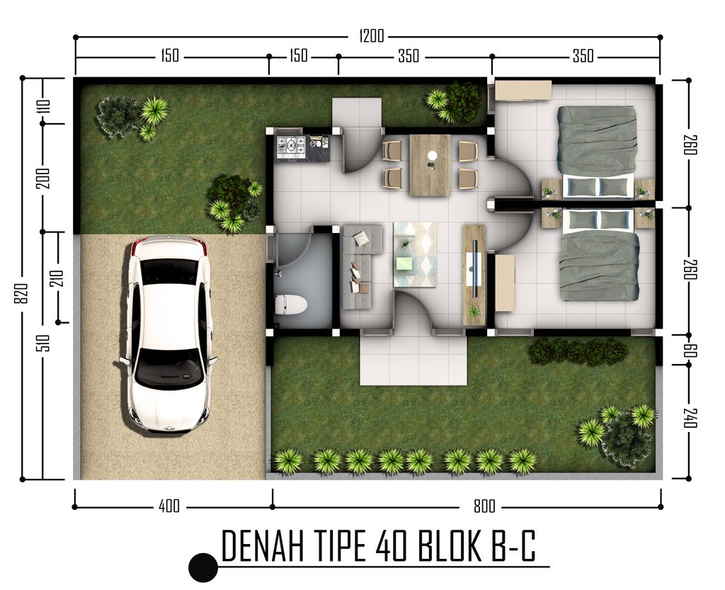 foto denah rumah tipe GARDEN PLUS (C) 572.000.000 perumahan VICTORY LAND