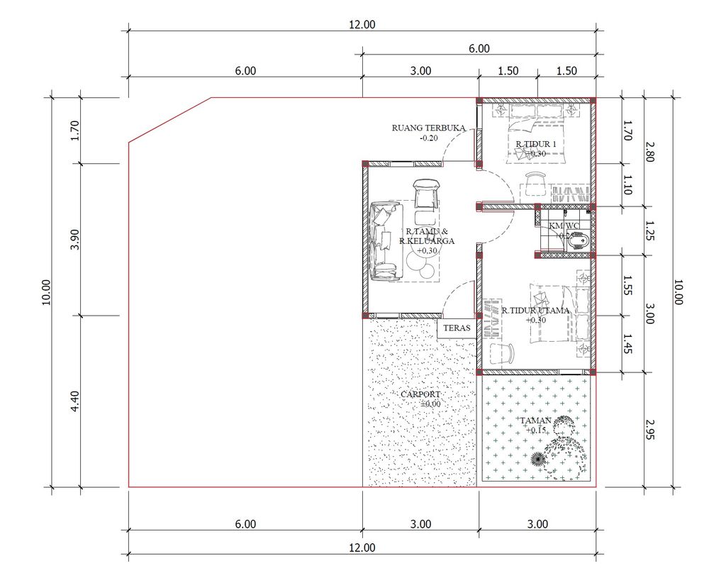 foto denah rumah tipe 34/118 perumahan Parahyangan Residence