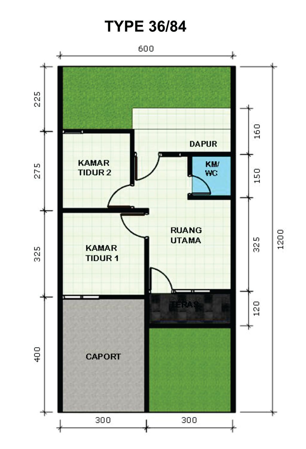 foto denah rumah tipe 36/84 perumahan PERUMAHAN TELAGA PERSADA ASRI