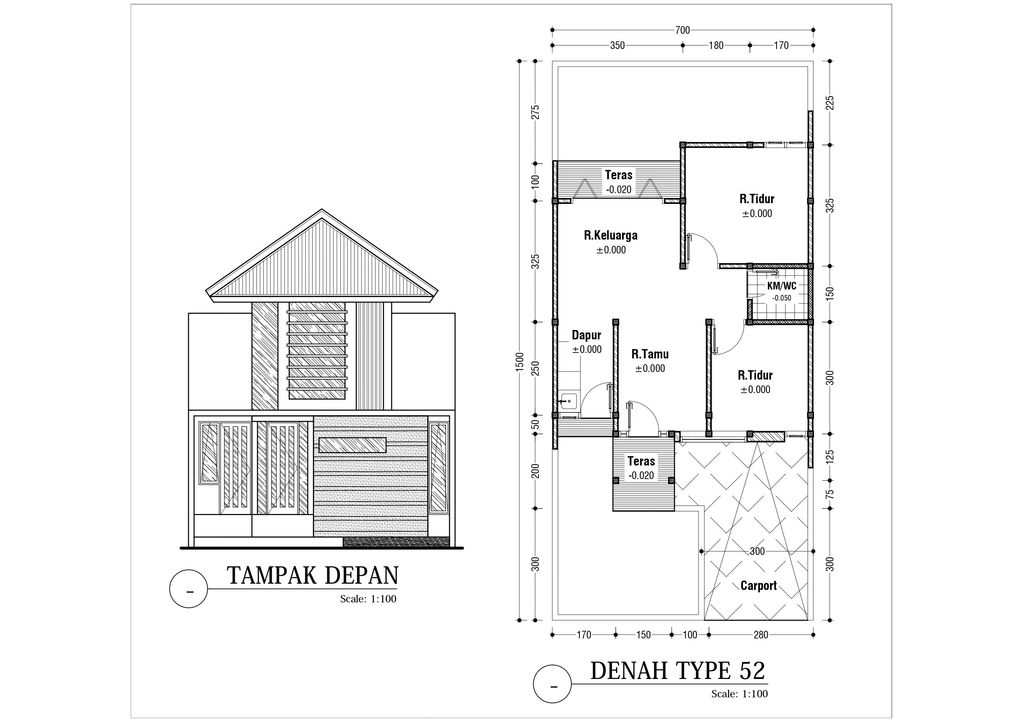 foto denah rumah tipe PREMIUM 52 perumahan Wisata Bukit Sentul