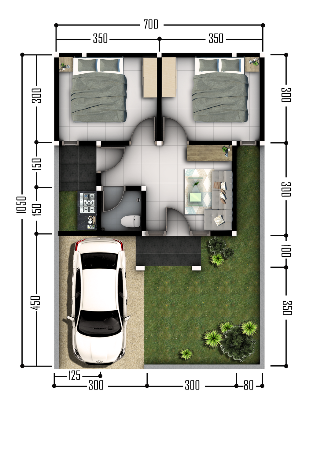 foto denah rumah tipe GARDEN ((E)) perumahan VICTORY LAND