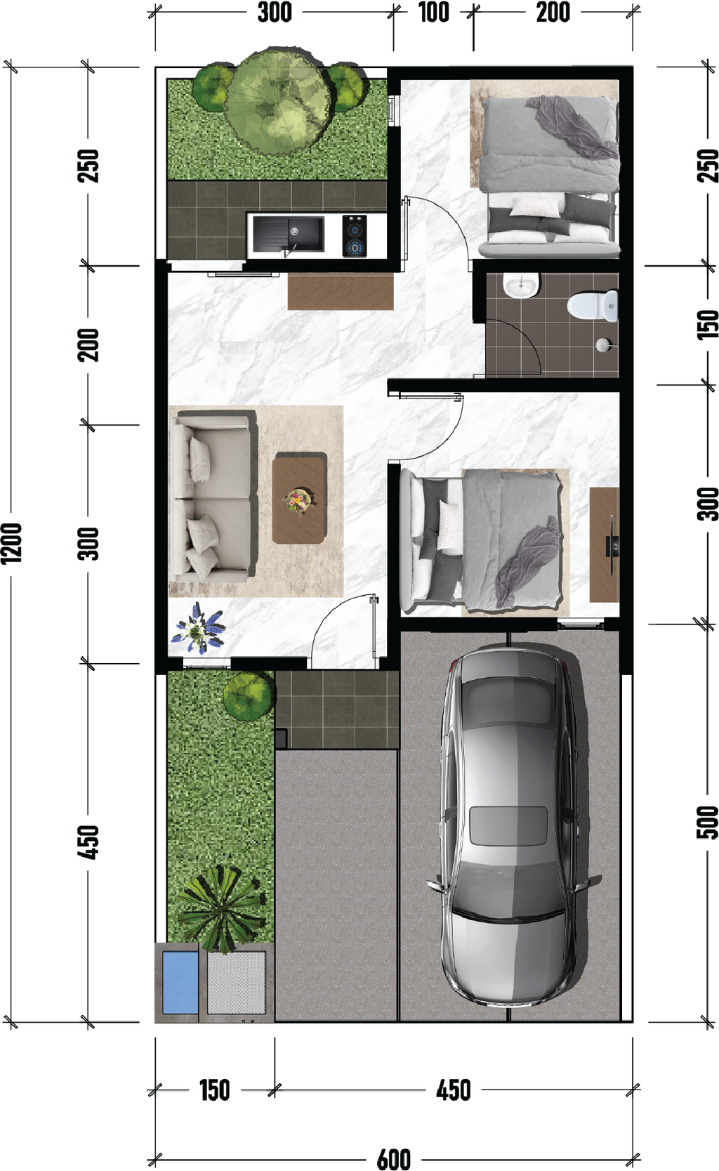 foto denah rumah tipe THE WISE STANDAR 3 perumahan THE OSO 2