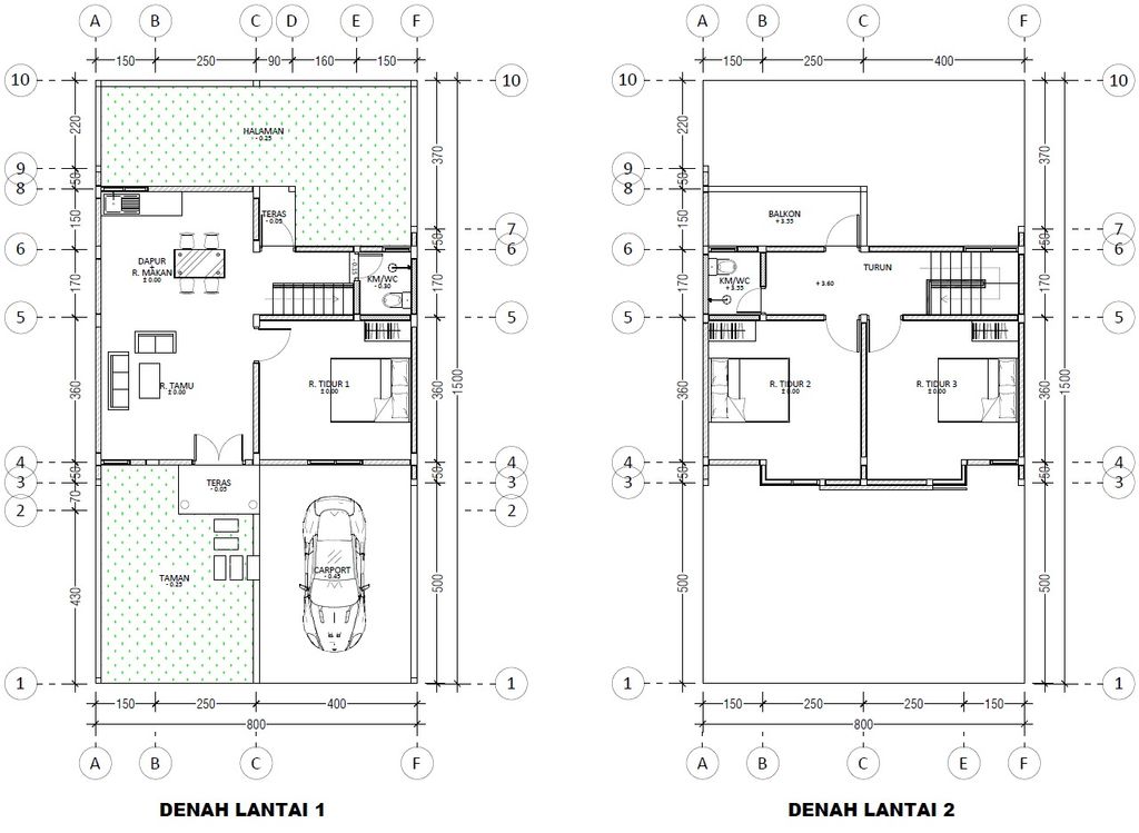 foto denah rumah tipe 100/120 (A1 DAN A2) perumahan HAVANA PARK