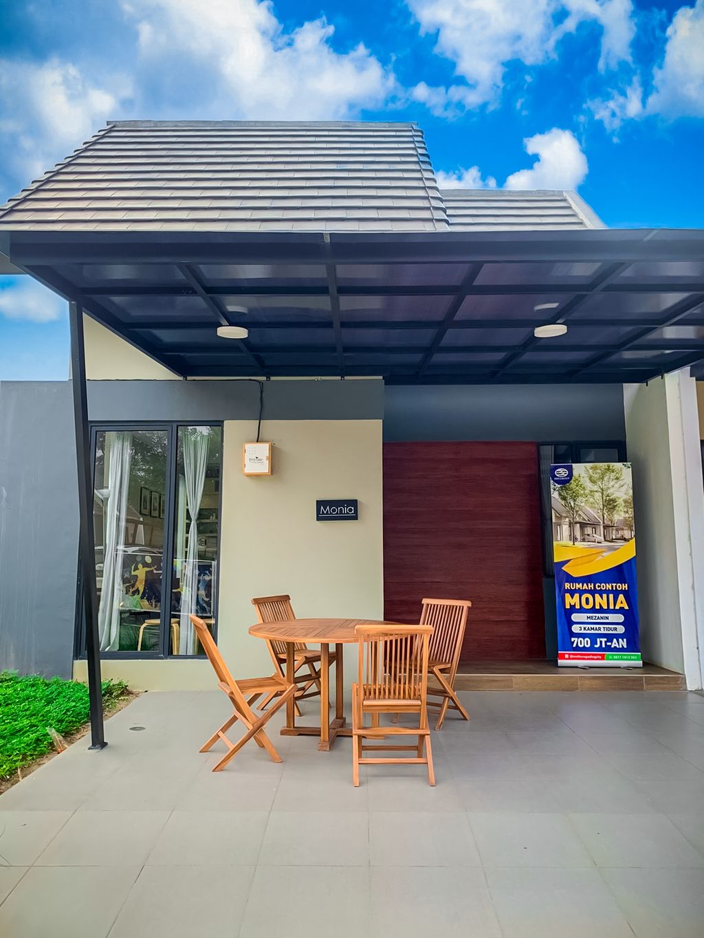foto tampak rumah tipe MONIA 841 perumahan MUTIARA GADING CITY CLUSTER MONACO & PARIS