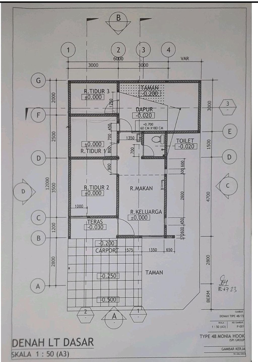 foto denah rumah tipe MONIA 841 perumahan MUTIARA GADING CITY CLUSTER MONACO & PARIS