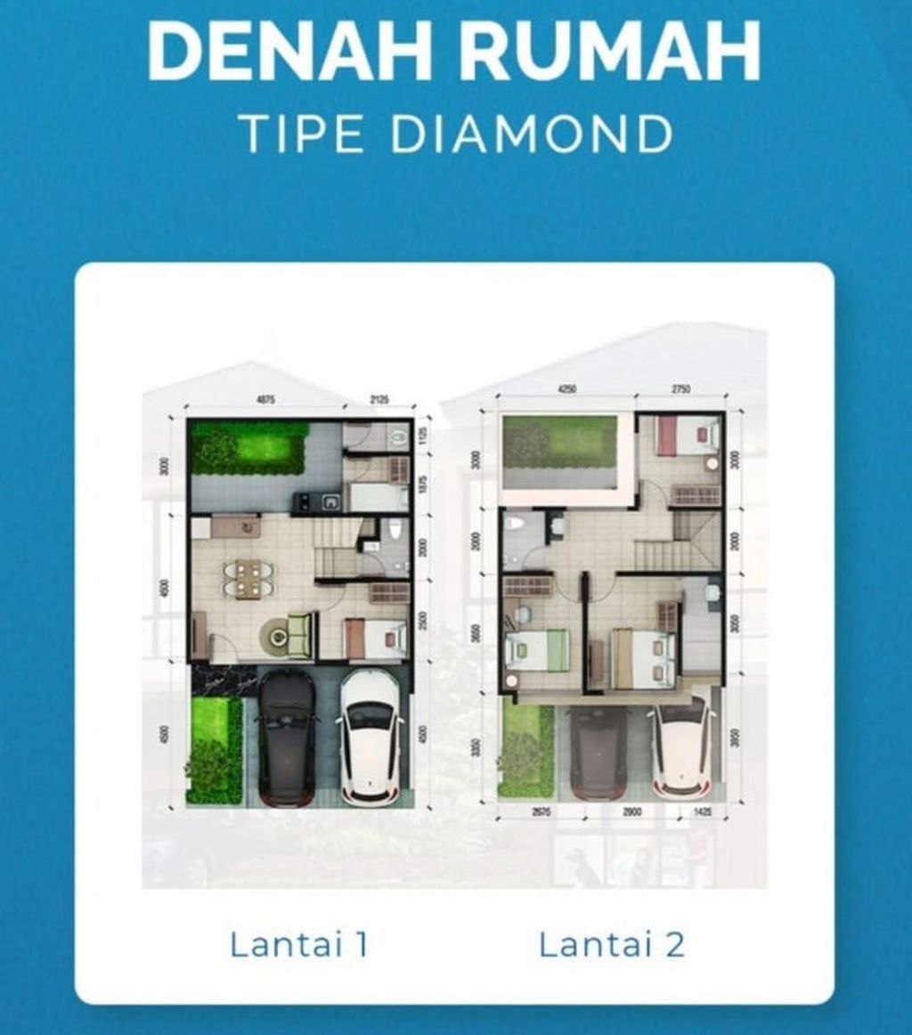 foto denah rumah tipe DIAMOND perumahan EMERALD TERRACE