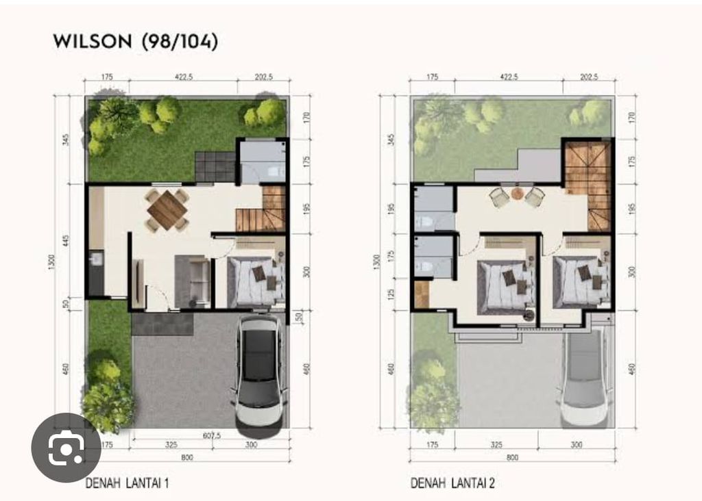 foto denah rumah tipe Wilson perumahan CITRAHARMONI