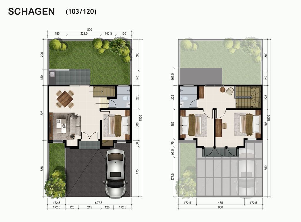 foto denah rumah tipe SCHAGEN perumahan CITRAHARMONI - CLUSTER CAMBRIDGE 2