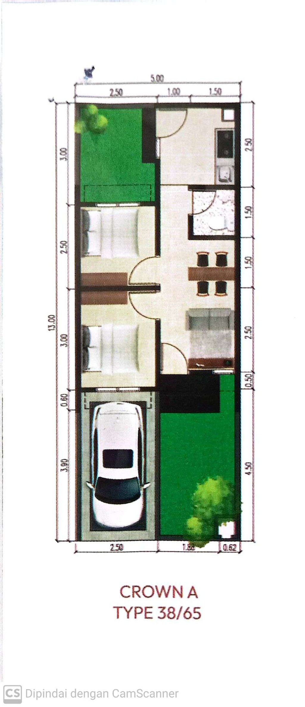 foto denah rumah tipe CROWN A O.02 (2,3,3A,5,6,7,10,11,12,12A,14,15,16) perumahan GRAND PESONA