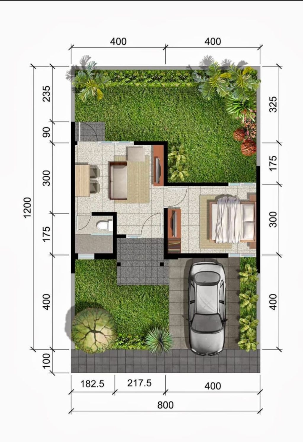 foto denah rumah tipe Welland perumahan CITRAHARMONI - CLUSTER STAMFORD