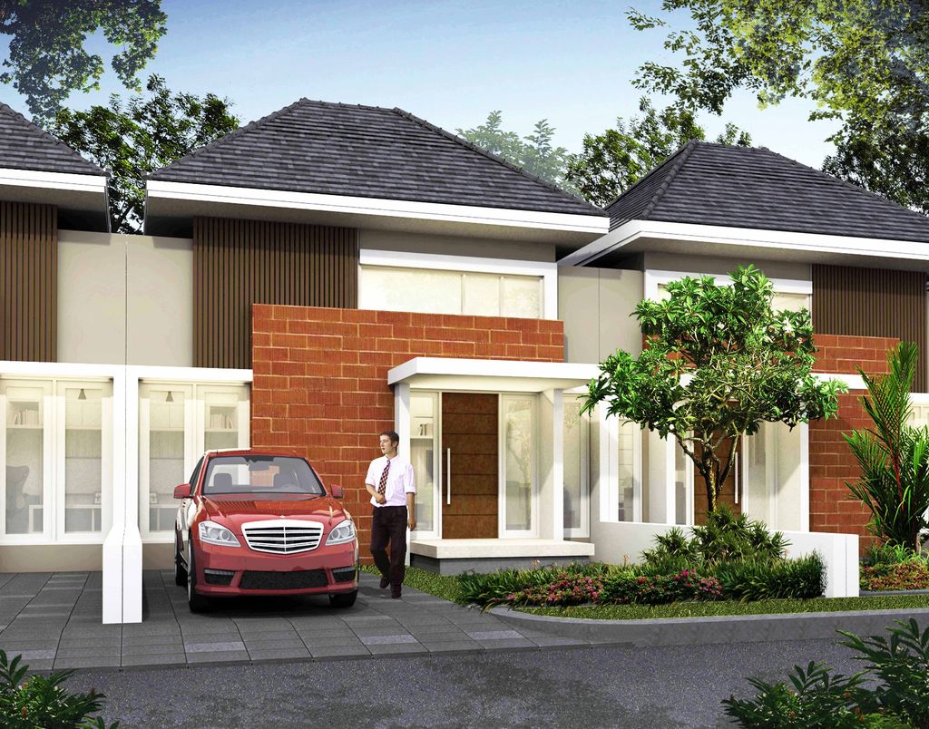 foto tampak rumah tipe 45 perumahan PALM VILLE REGENCY