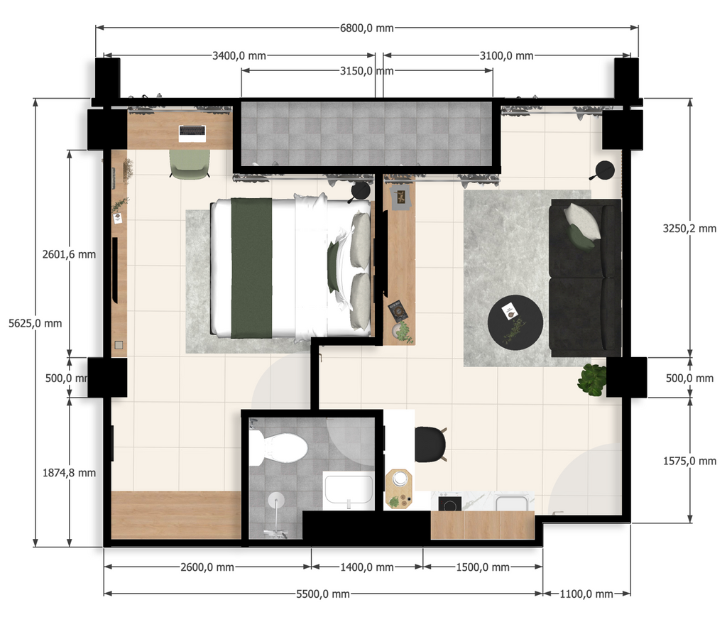 foto denah rumah tipe 1 Bedroom perumahan Taman Melati Jatinangor