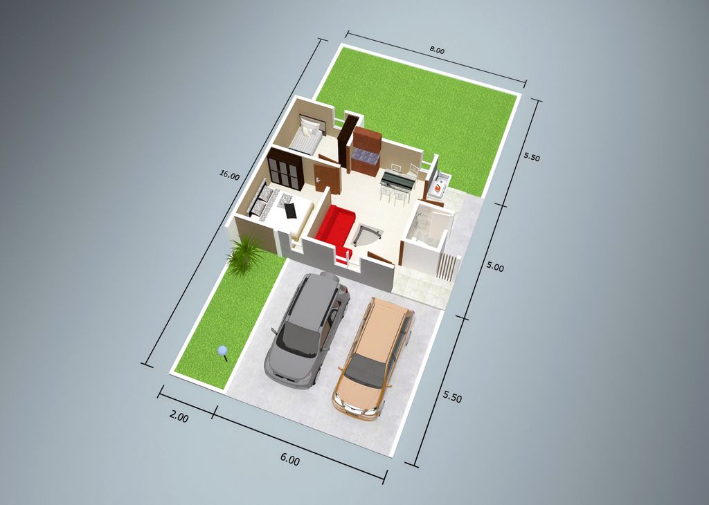 foto denah rumah tipe NORTHERN BOULEVARD 40 (2023) perumahan The Icon Residence Laikit