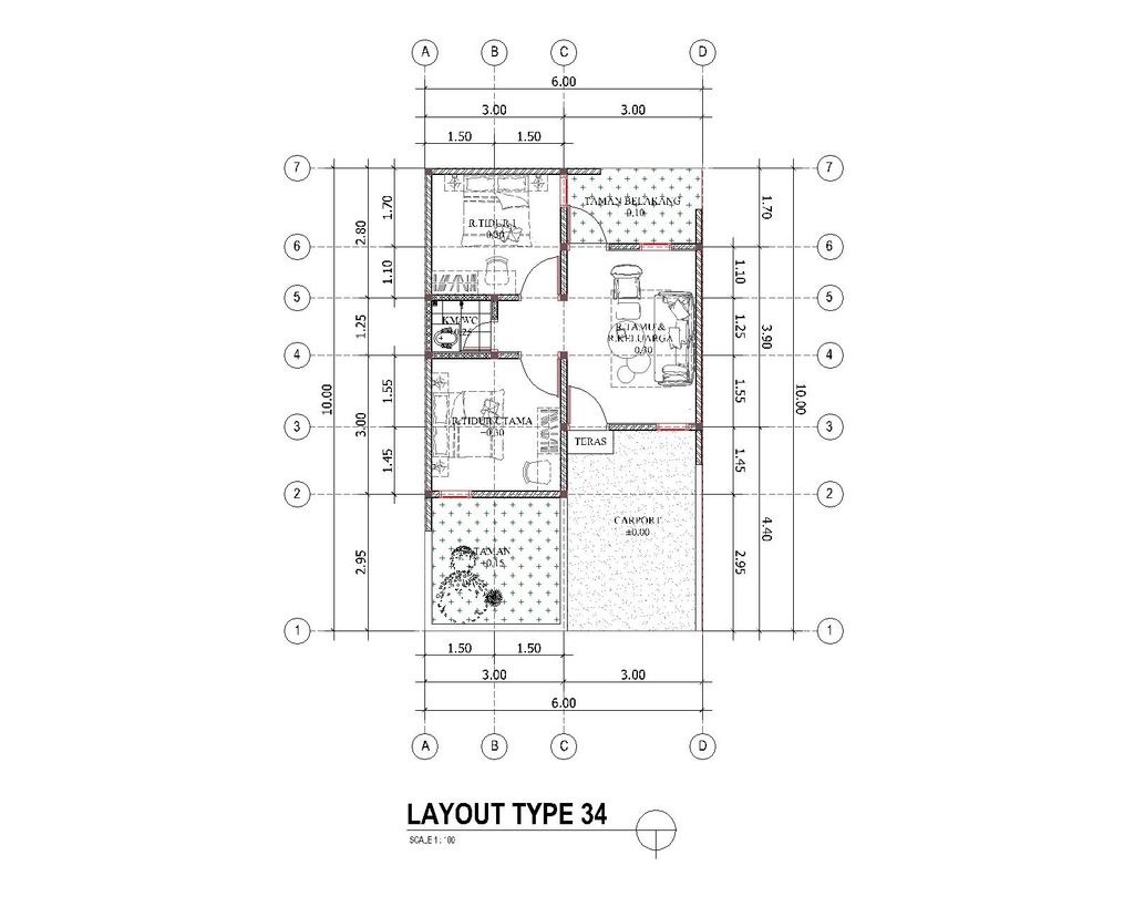 foto denah rumah tipe 34/89 perumahan Parahyangan Residence