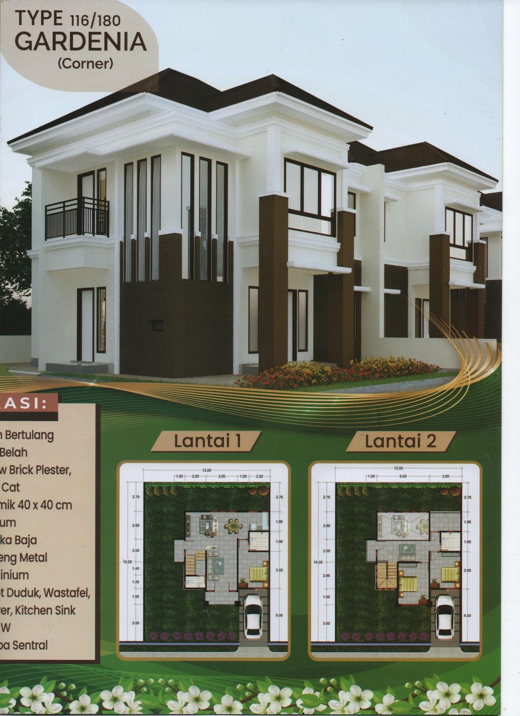 foto denah rumah tipe Gardenia perumahan PURI MANADO PERMAI