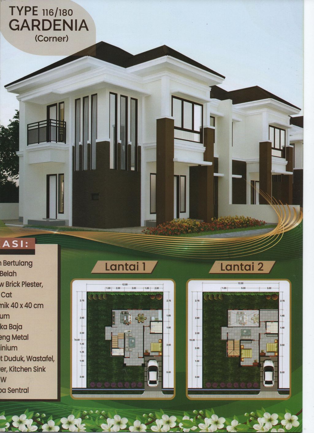 foto tampak rumah tipe Gardenia(Corner) perumahan PURI MANADO PERMAI