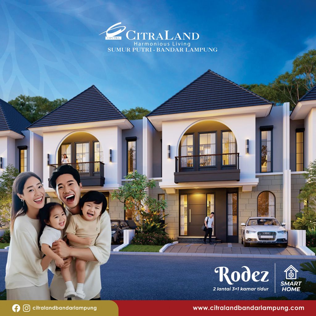 foto tampak rumah tipe RODEZ perumahan CITRALAND BANDAR LAMPUNG - REVISI II