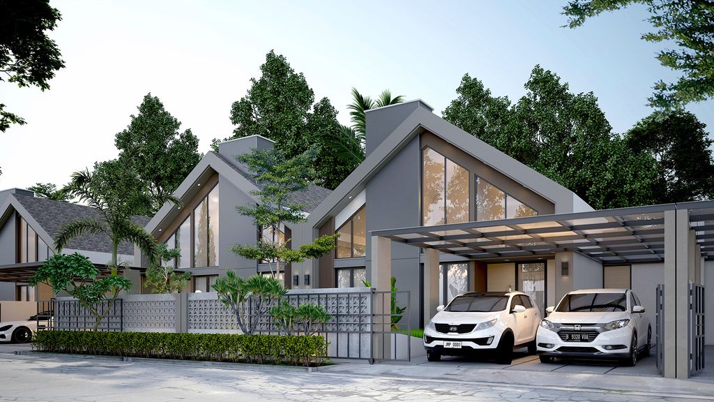 foto tampak rumah tipe REDWOOD perumahan NUSA INDAH RESIDENCE