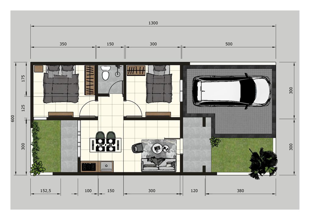 foto denah rumah tipe 45/78 perumahan Indraprasta View