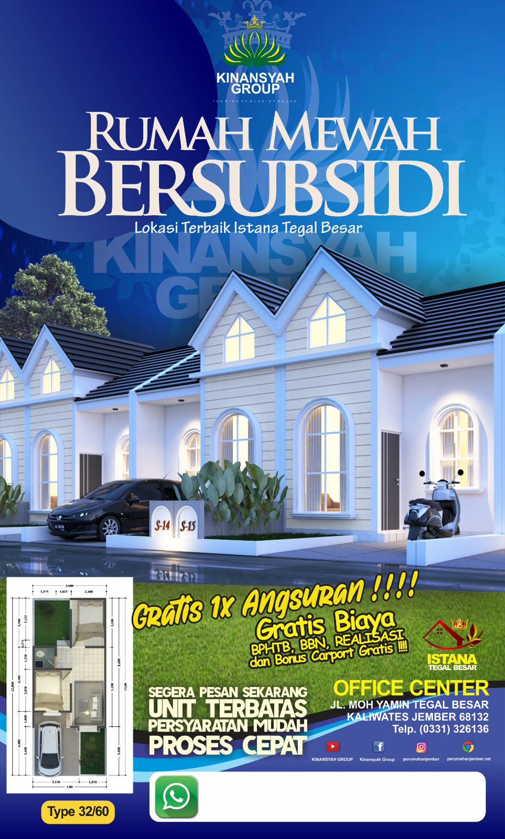 foto tampak rumah tipe 30 perumahan ISTANA TEGAL BESAR 3