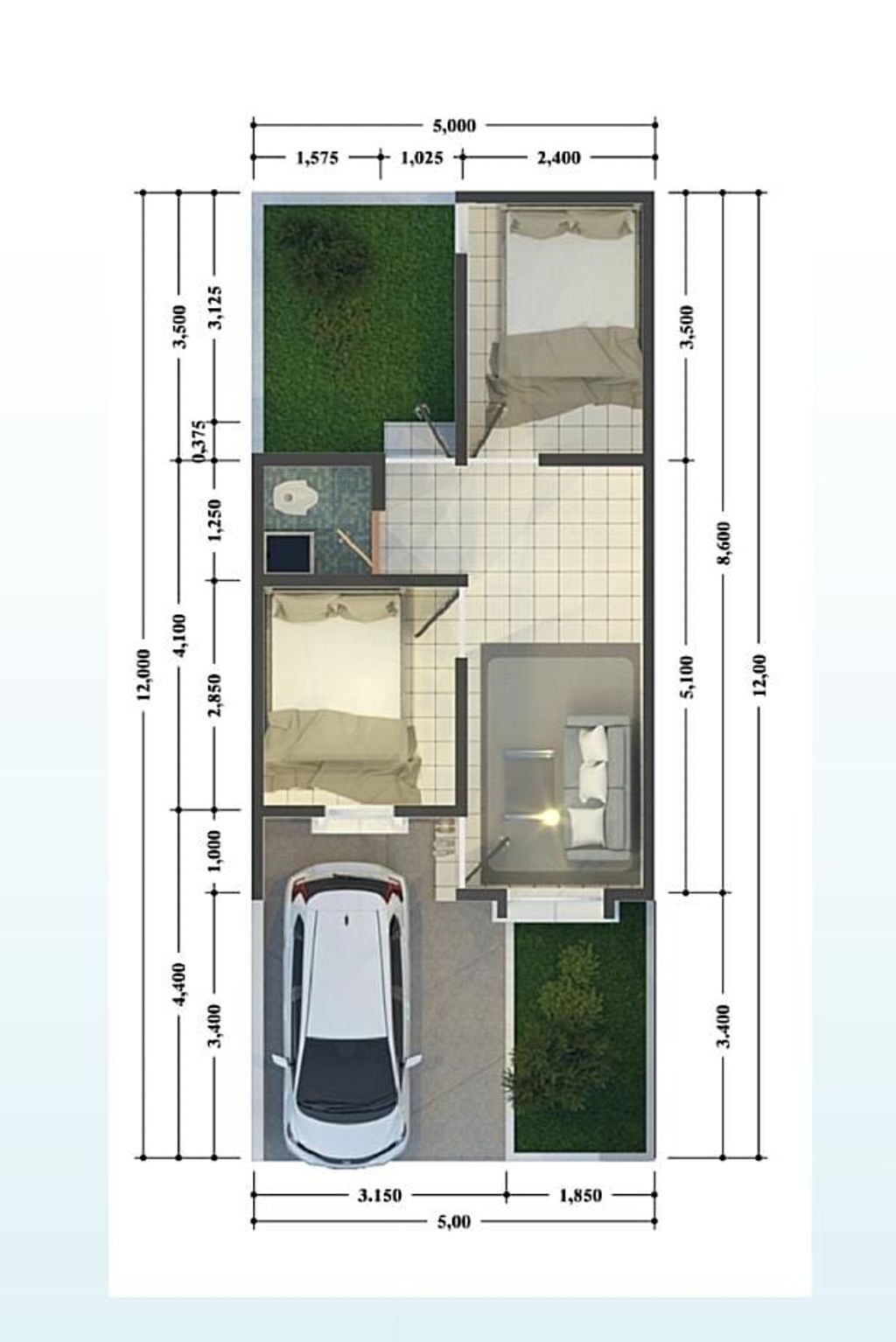 foto denah rumah tipe 30 perumahan ISTANA TEGAL BESAR 3