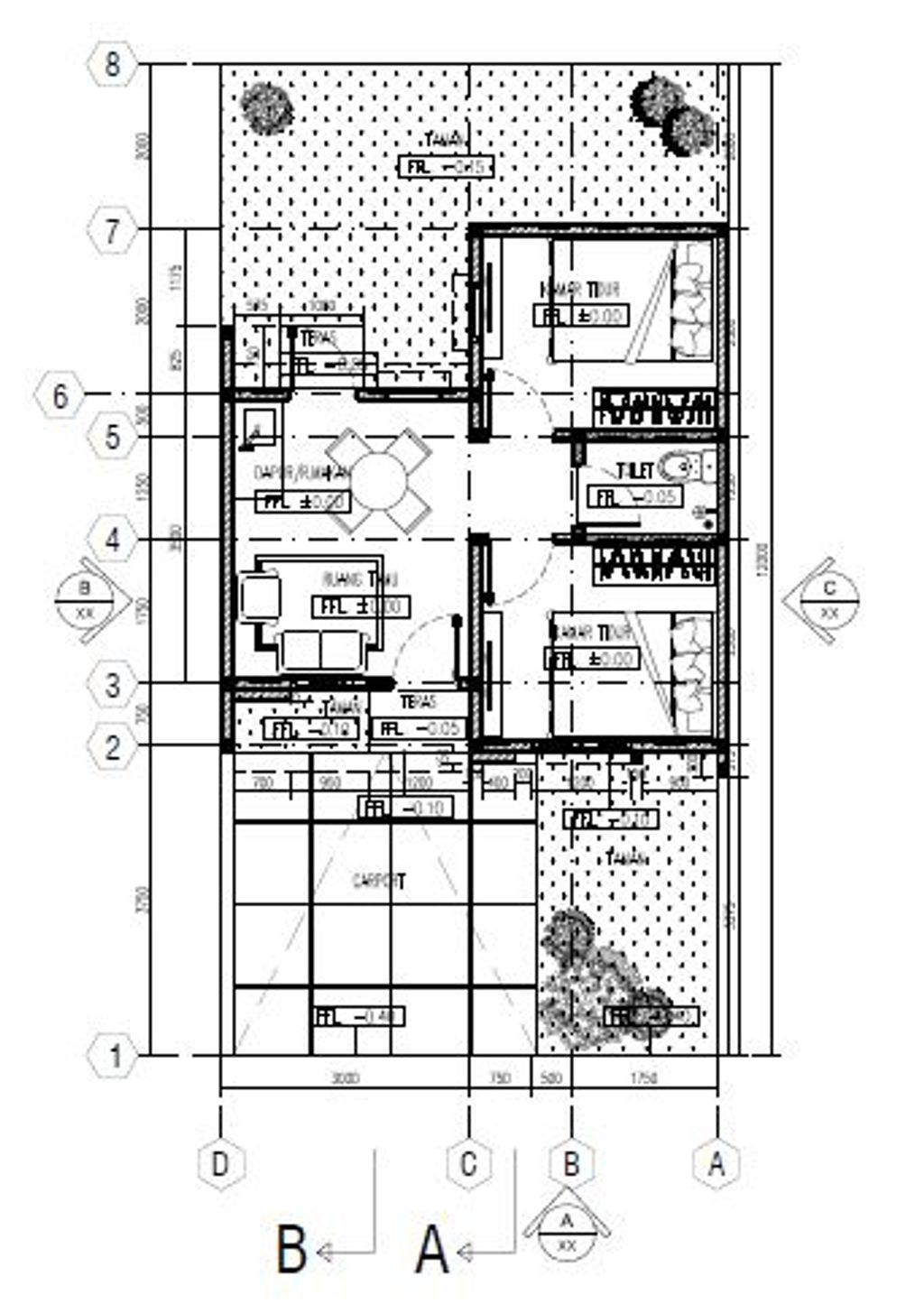 foto denah rumah tipe ORCHIDEA 30/80 perumahan 3 BISNIS CENTER KARAWANG