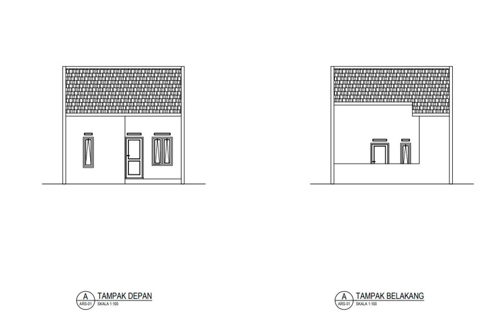 foto tampak rumah tipe RSH 66 perumahan BANGSRI PERMAI