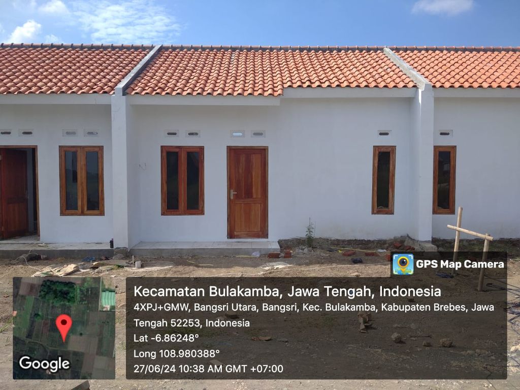 foto tampak rumah tipe RSH 76 perumahan BANGSRI PERMAI