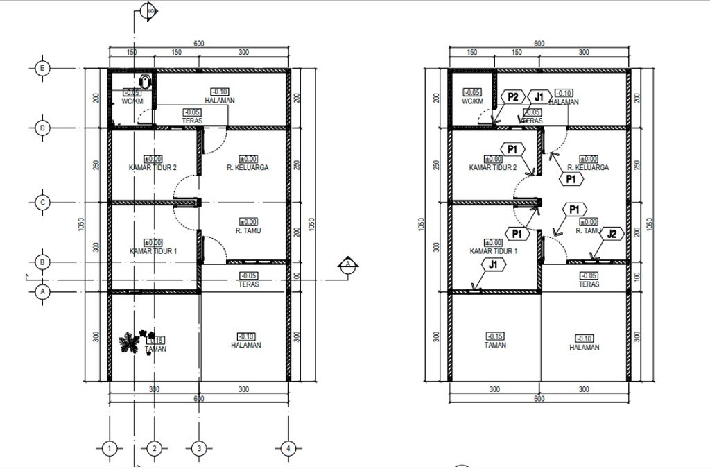 foto denah rumah tipe RSH 76 perumahan BANGSRI PERMAI