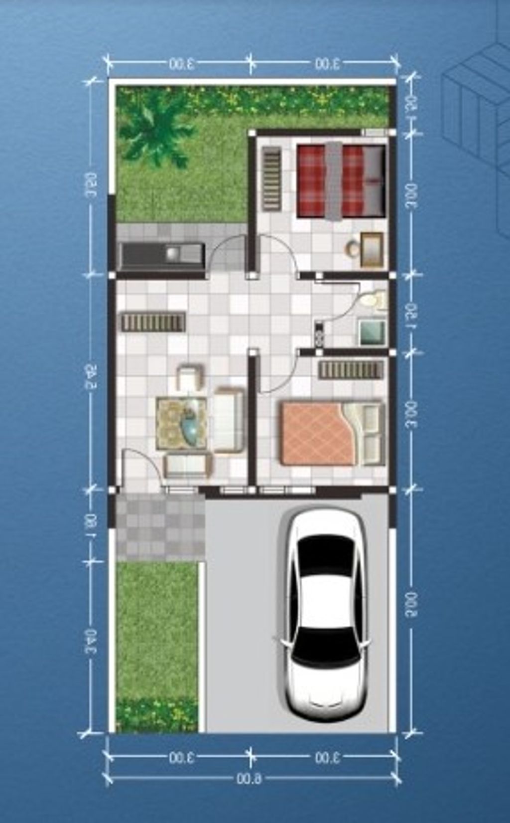 foto denah rumah tipe E1-05 perumahan GRAND PANORAMA 3