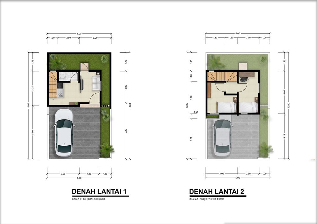 foto denah rumah tipe Sky Light perumahan SKYLAND SEKARPURO