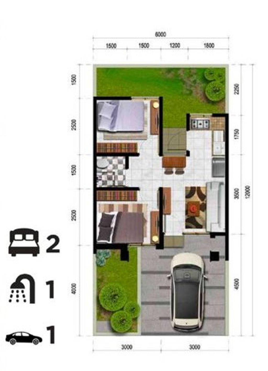 foto denah rumah tipe ARAUCA perumahan CITRA SENTUL RAYA