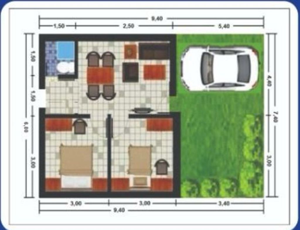 foto denah rumah tipe 36/70 perumahan Puri Agung Permata 3