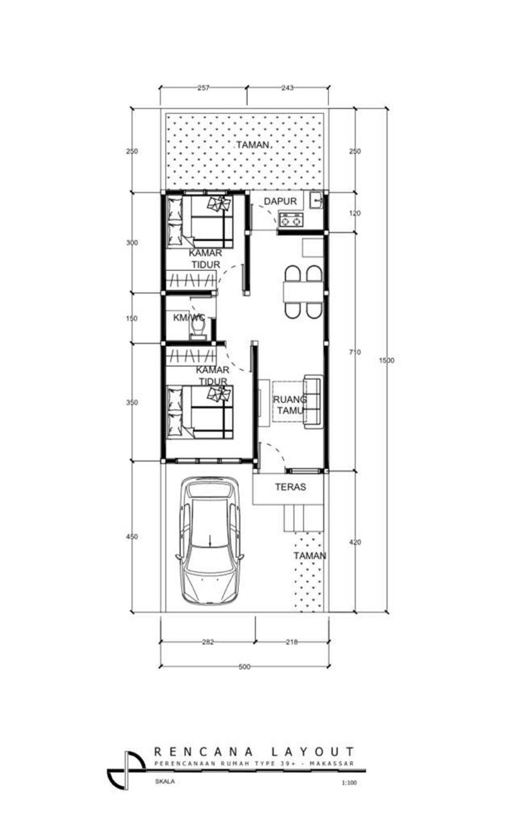 foto denah rumah tipe 36 perumahan BUMI HANA LESTARI